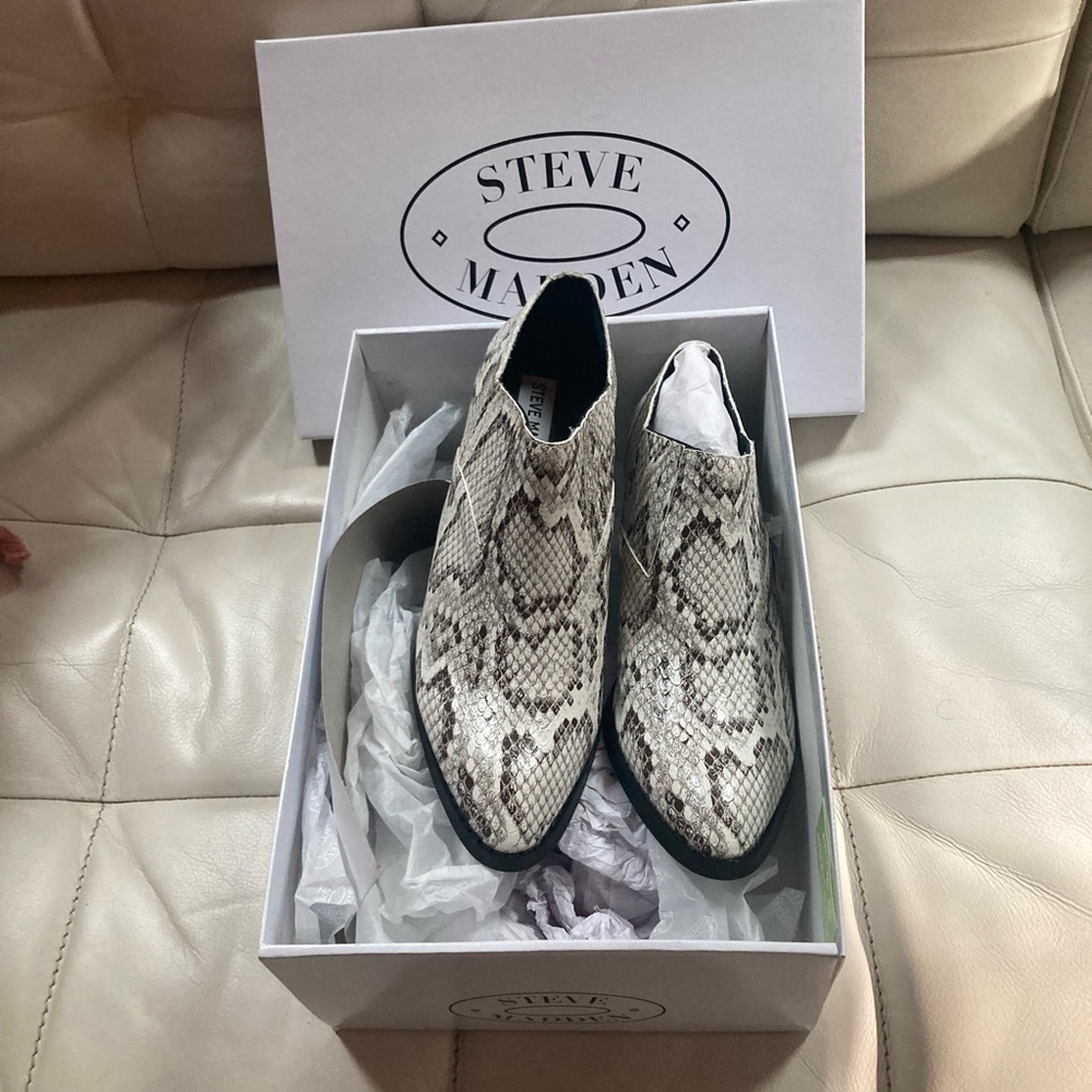 Steve Madden new in box snakeskin booties.